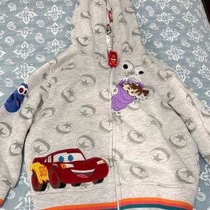 Disney Gray Kids Jacket with Cars and Monsters Inc. Patches
